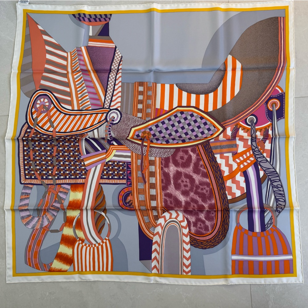 Hermes Carre 90 La Selle Imaginaire Imaginary Saddle Scarf